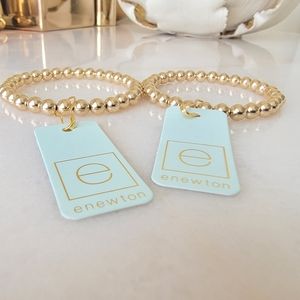 2-e newton extends - classic gold 6mm bead bracelets